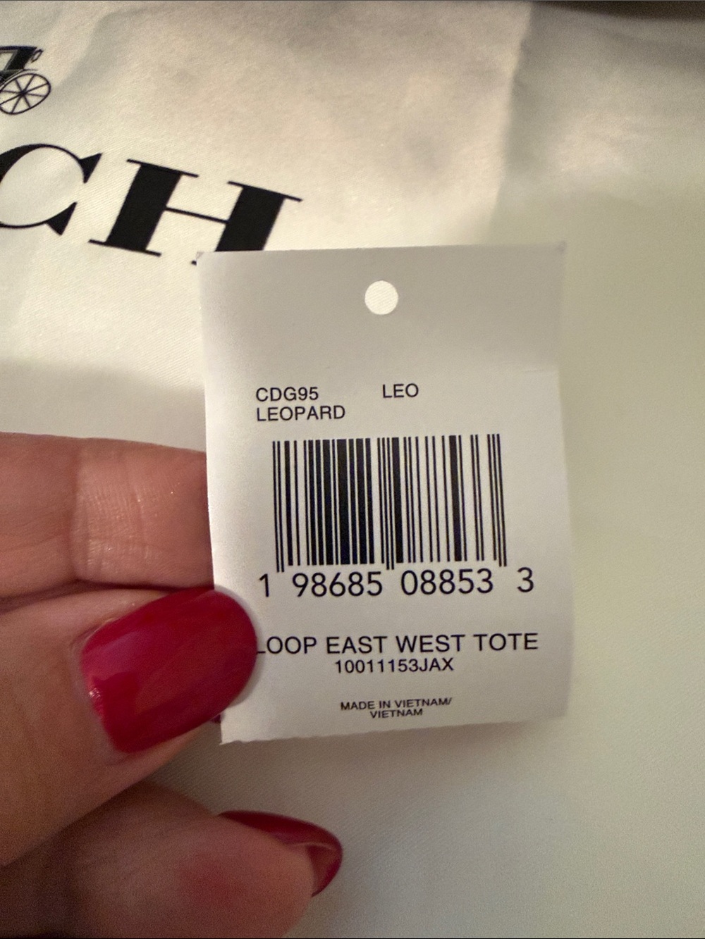 🤎🖤 Coach NWT Coachtopia Leopard Print Loop East/West Bow Tote Bag - Picture 11 of 11